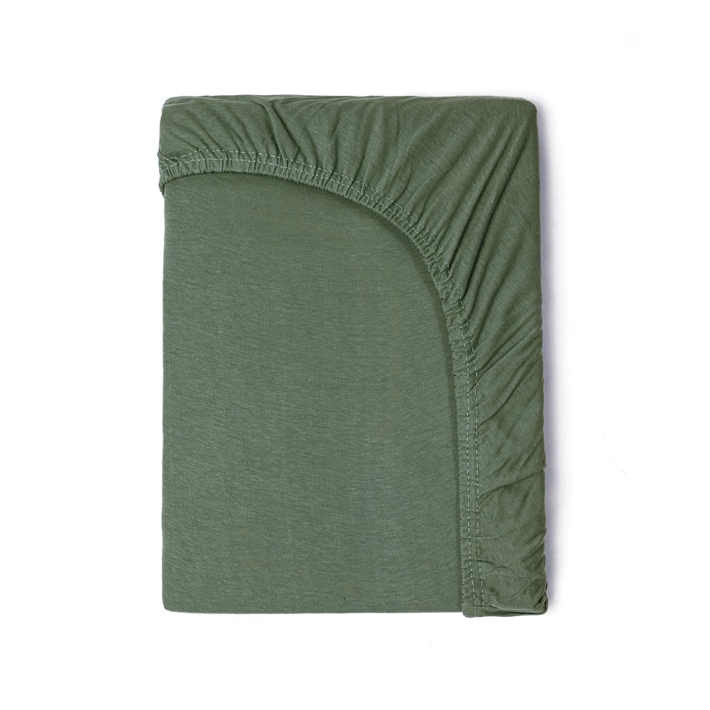 Cearșaf elastic din bumbac pentru copii Good Morning, 70 x 140/150 cm, verde 140/150 imagine noua