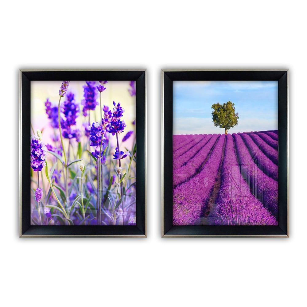 Set 2 tablouri din sticlă Vavien Artwork Lavender, 35 x 45 cm bonami.ro