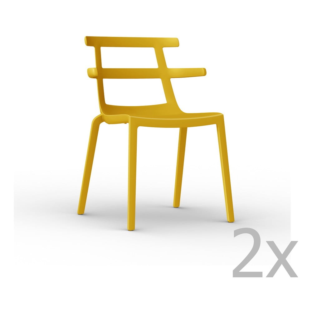 Set 2 scaune de grădină Resol Tokyo, galben