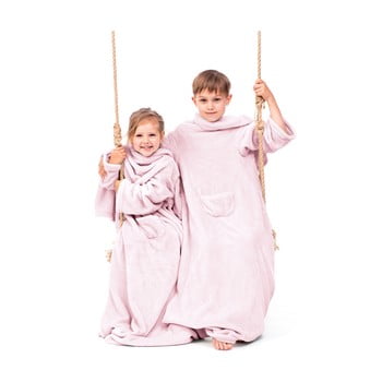 Pătură cu mâneci pentru copii decoking lazykids, roz