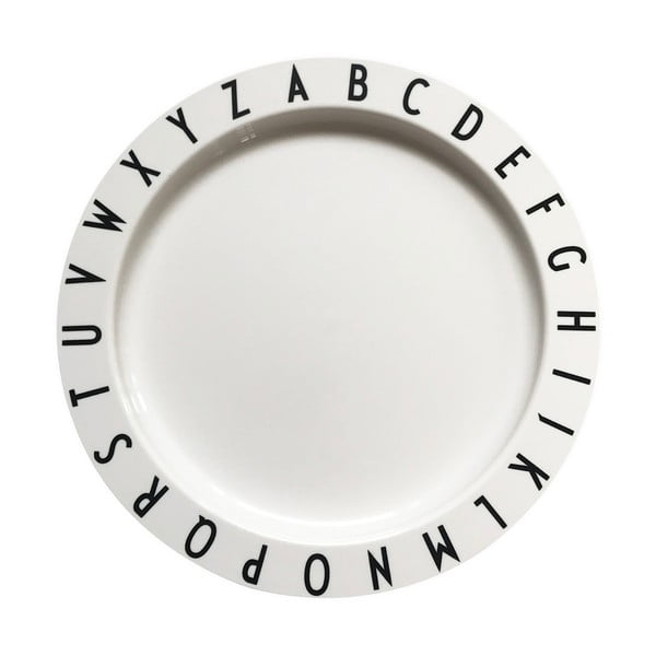 Farfurie pentru copii Design Letters Eat & Learn, ø 20 cm, alb