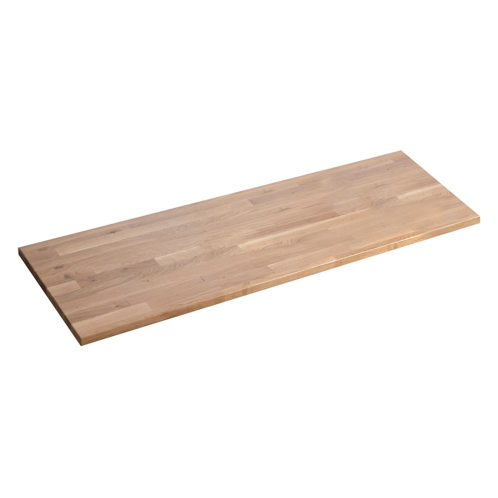 Blat sub chiuvetă în culoare naturală din lemn de stejar 160x36 cm Woody – Sapho