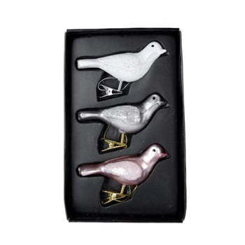 Set 3 decorațiuni pentru bradul de crăciun cu clips ego dekor birds