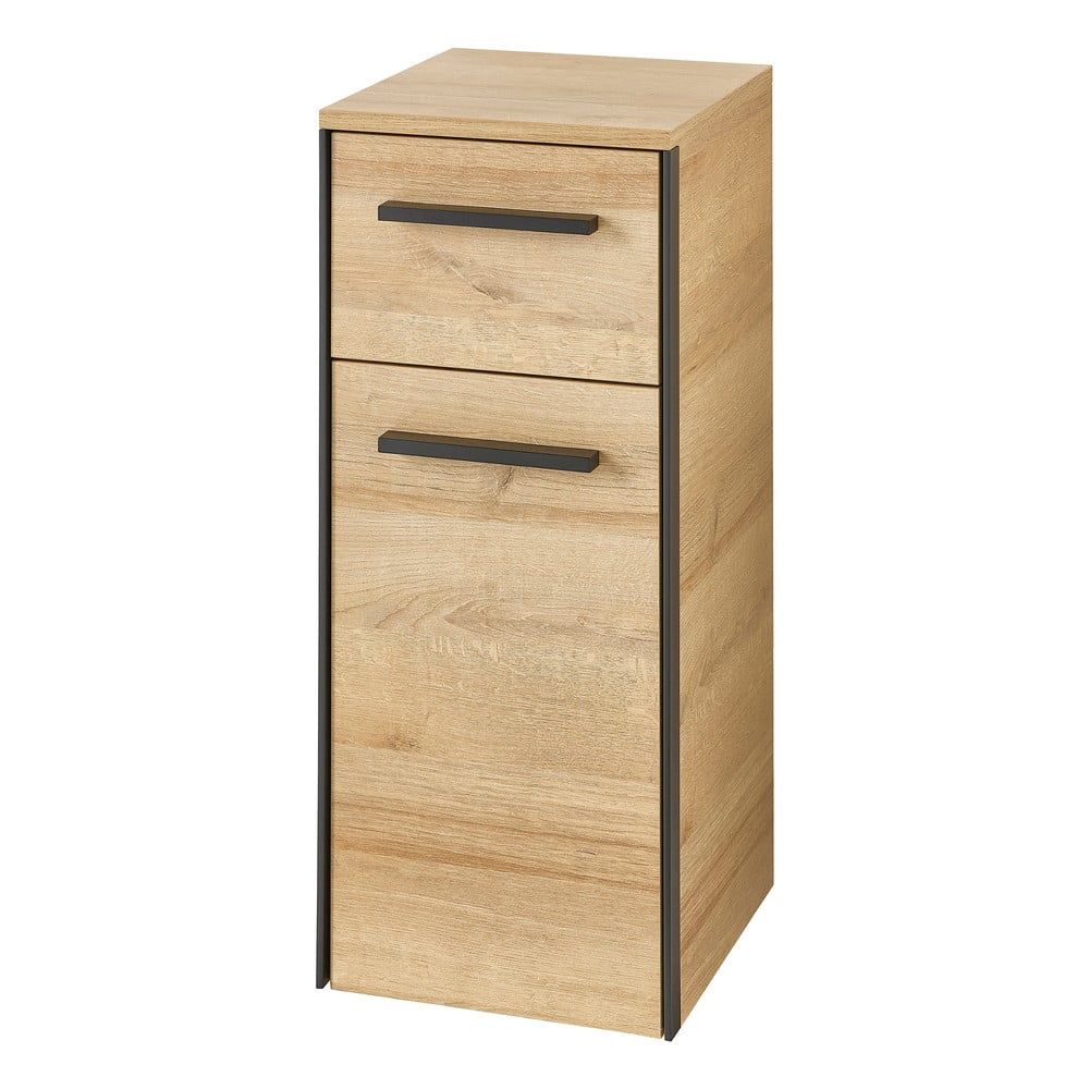 Dulap de baie în culoare naturală jos/suspendat cu aspect de lemn de stejar 72x30 cm Quickset 395 – Pelipal