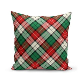 Față de pernă decorativă minimalist cushion covers flannel, 35 x 55 cm, verde - roșu