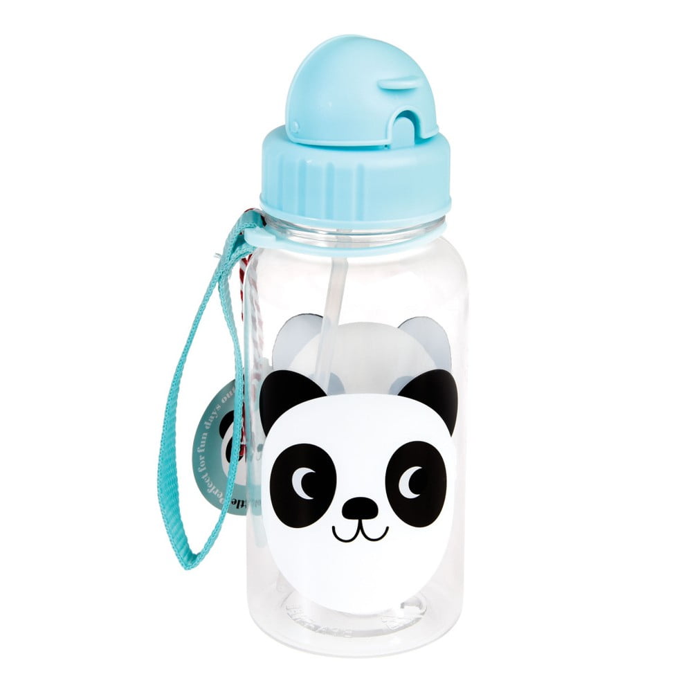 Sticlă cu pai Rex London Miko The Panda, 500 ml, albastru bonami.ro