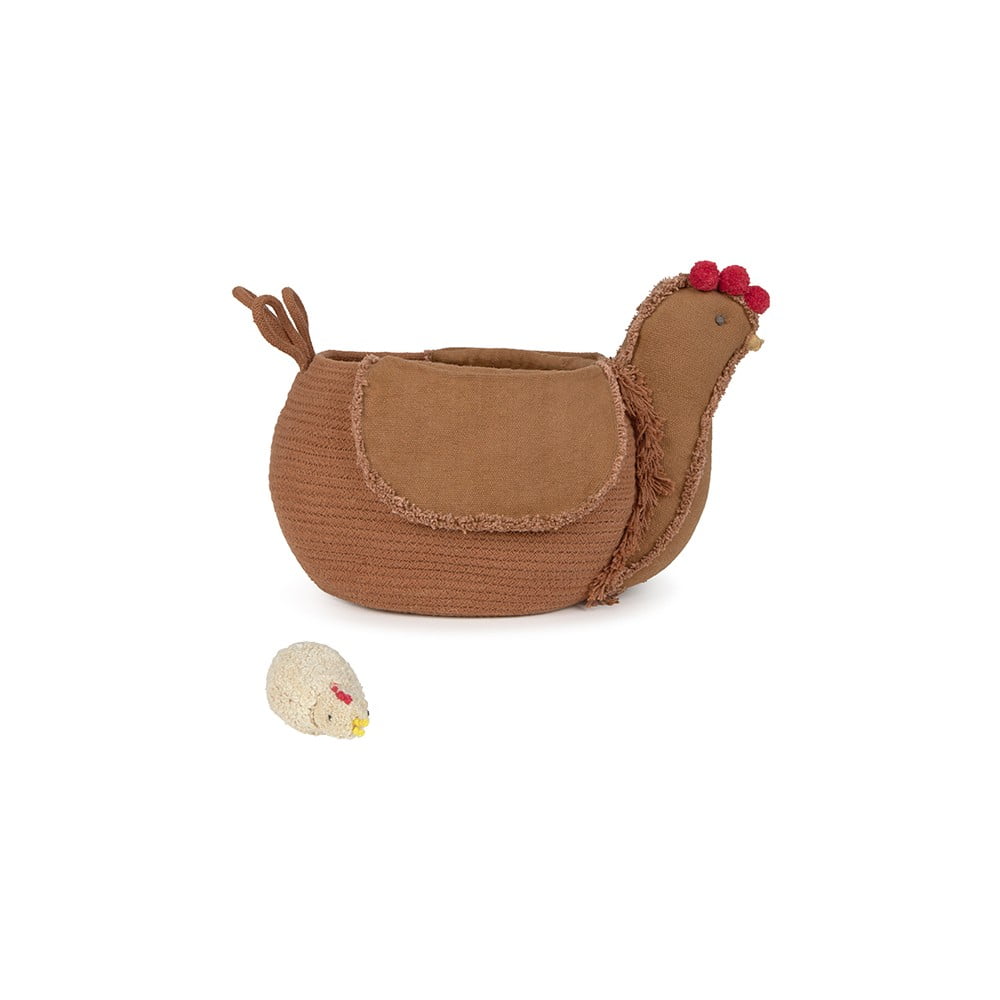 Coș de jucării pentru copii maro din material textil 48x32x29 cm Chicken Toffee – Lorena Canals