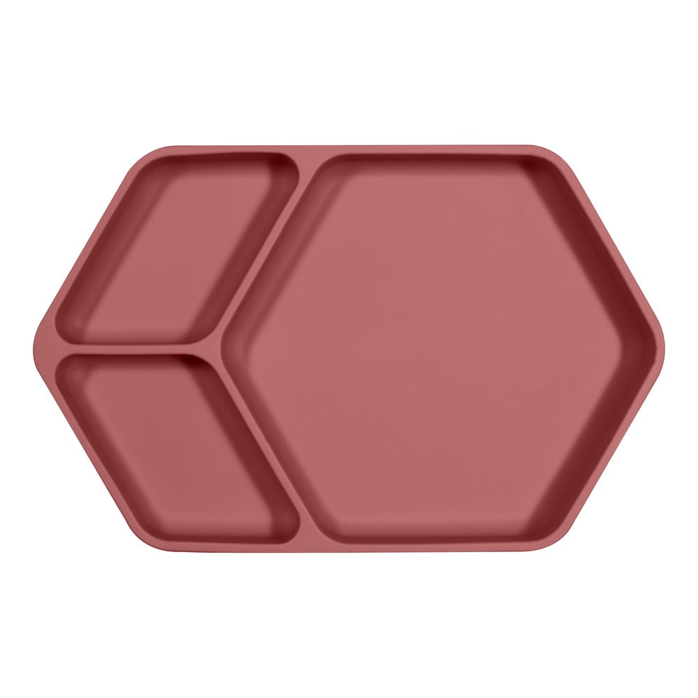 Farfurie pentru copii din silicon Kindsgut Squared, 25 X 16 cm, roșu bonami.ro