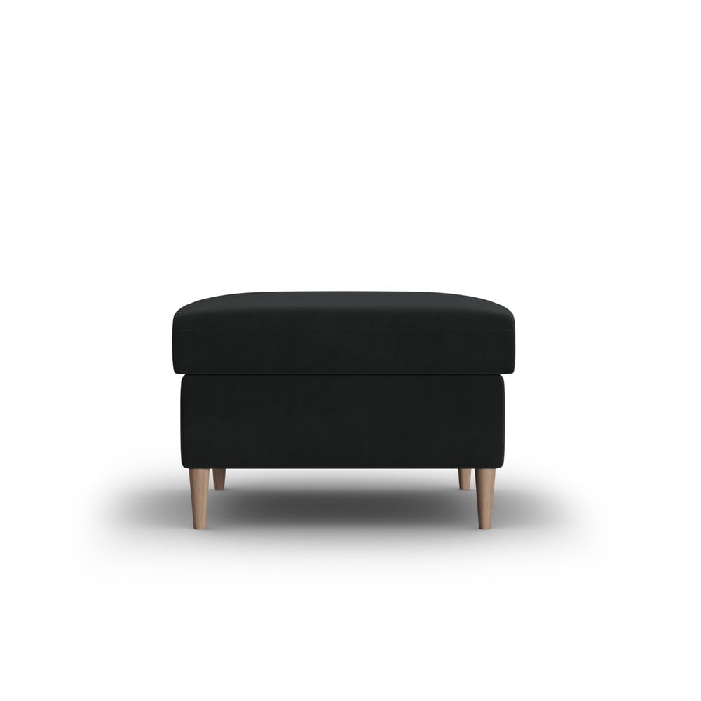 Taburet negru cu tapițerie din catifea Kyoto – Cosmopolitan Design