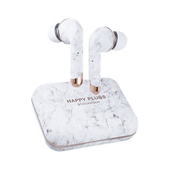 Căști wireless Happy Plugs Air 1 Plus In-Ear, alb marmură poza bonami.ro