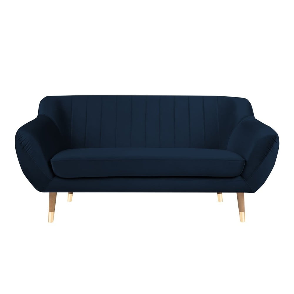 Canapea cu tapițerie din catifea Mazzini Sofas Benito, albastru închis, 158 cm bonami.ro imagine 2022