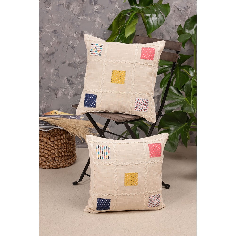 Fețe de pernă 2 buc. 40x40 cm patchwork – oyo concept