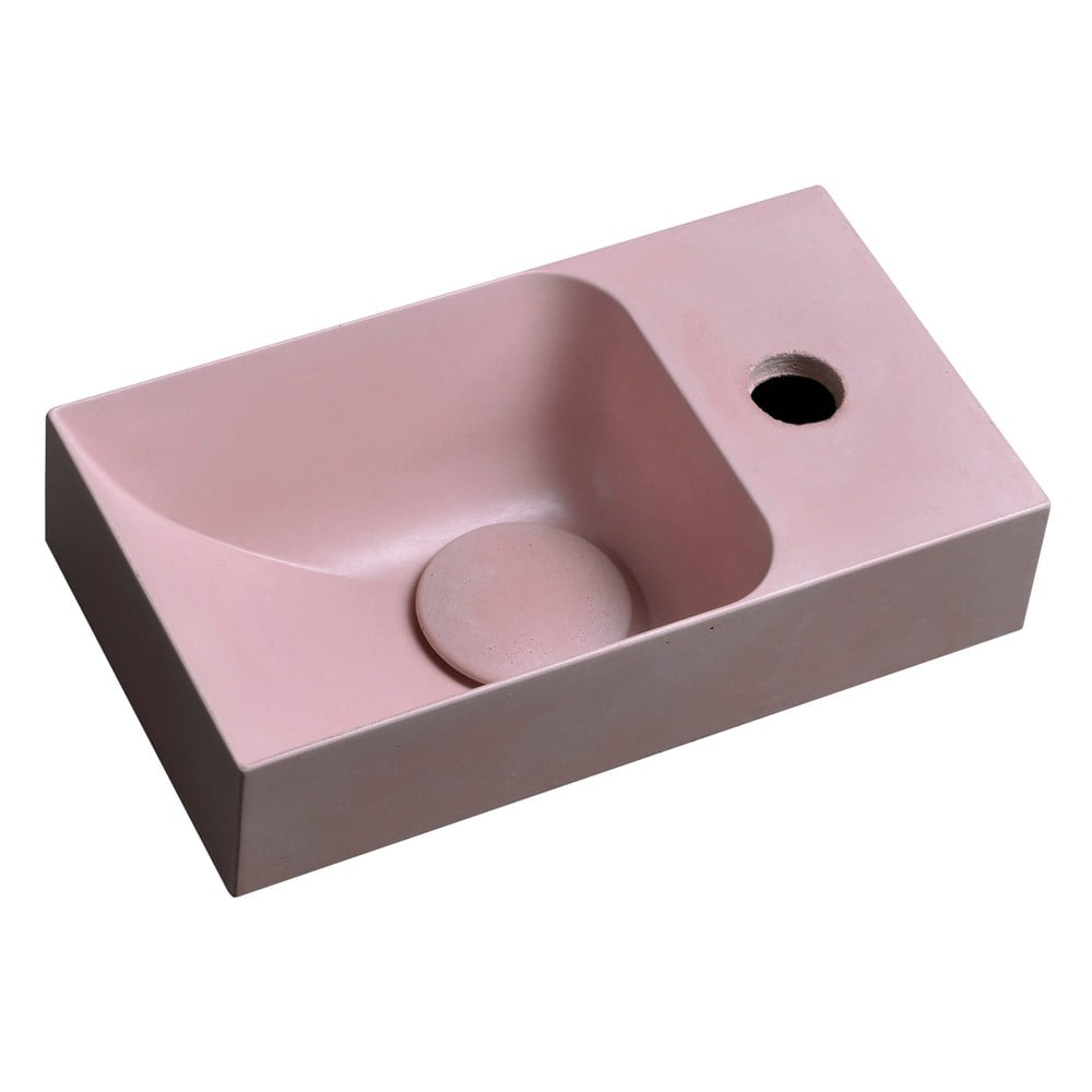 Chiuvetă mică pentru WC roz din beton 31x17 cm Piccolino – Sapho