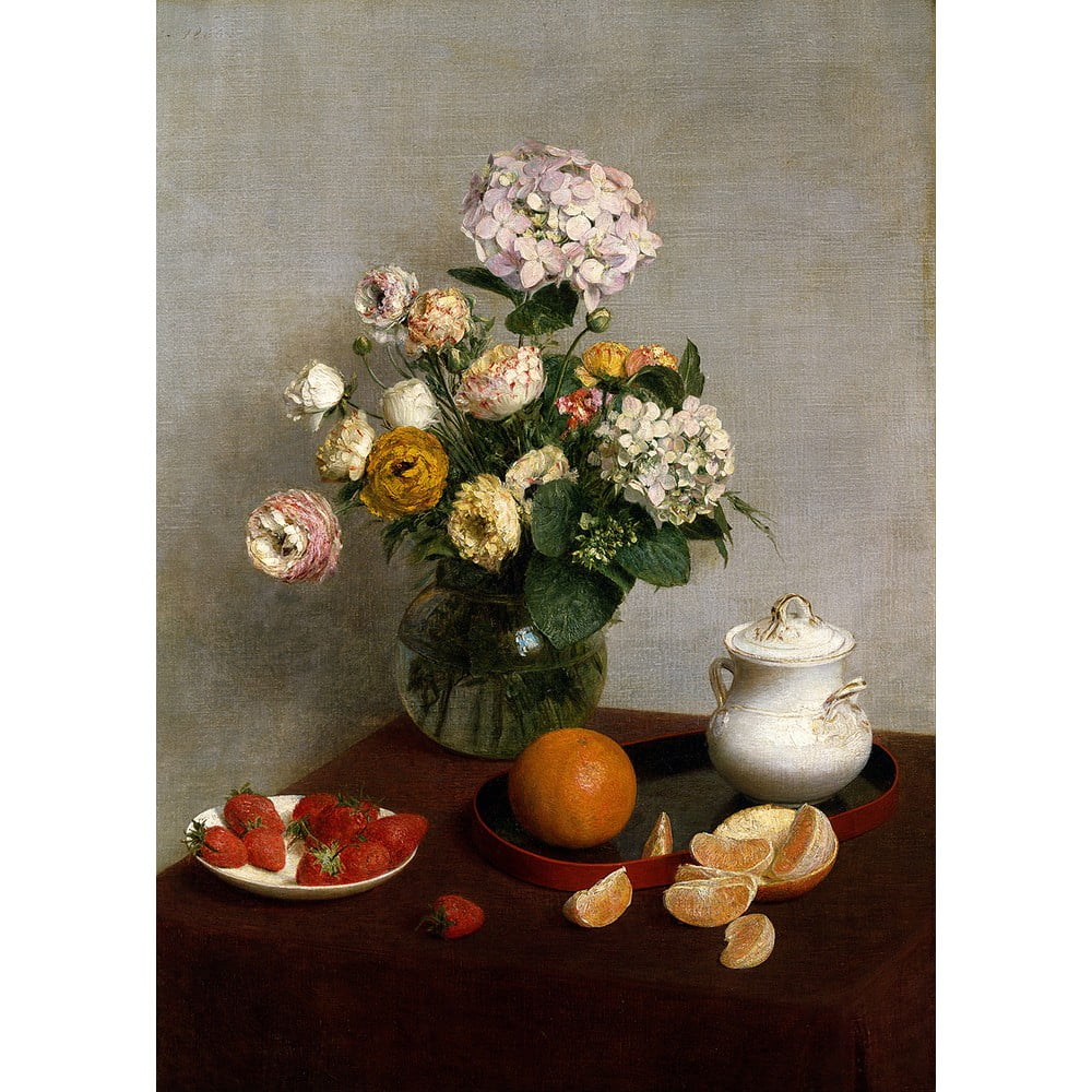 Reproducere tablou Henri Fantin-Latour – Flowers and Fruit, 45 x 60 cm bonami.ro