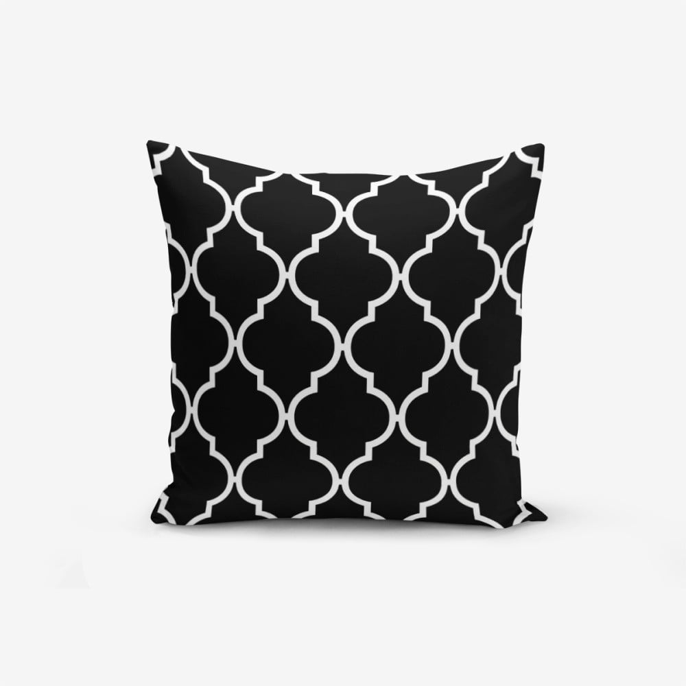Față de pernă cu amestec din bumbac Minimalist Cushion Covers Black Background Ogea, 45 x 45 cm, negru - alb