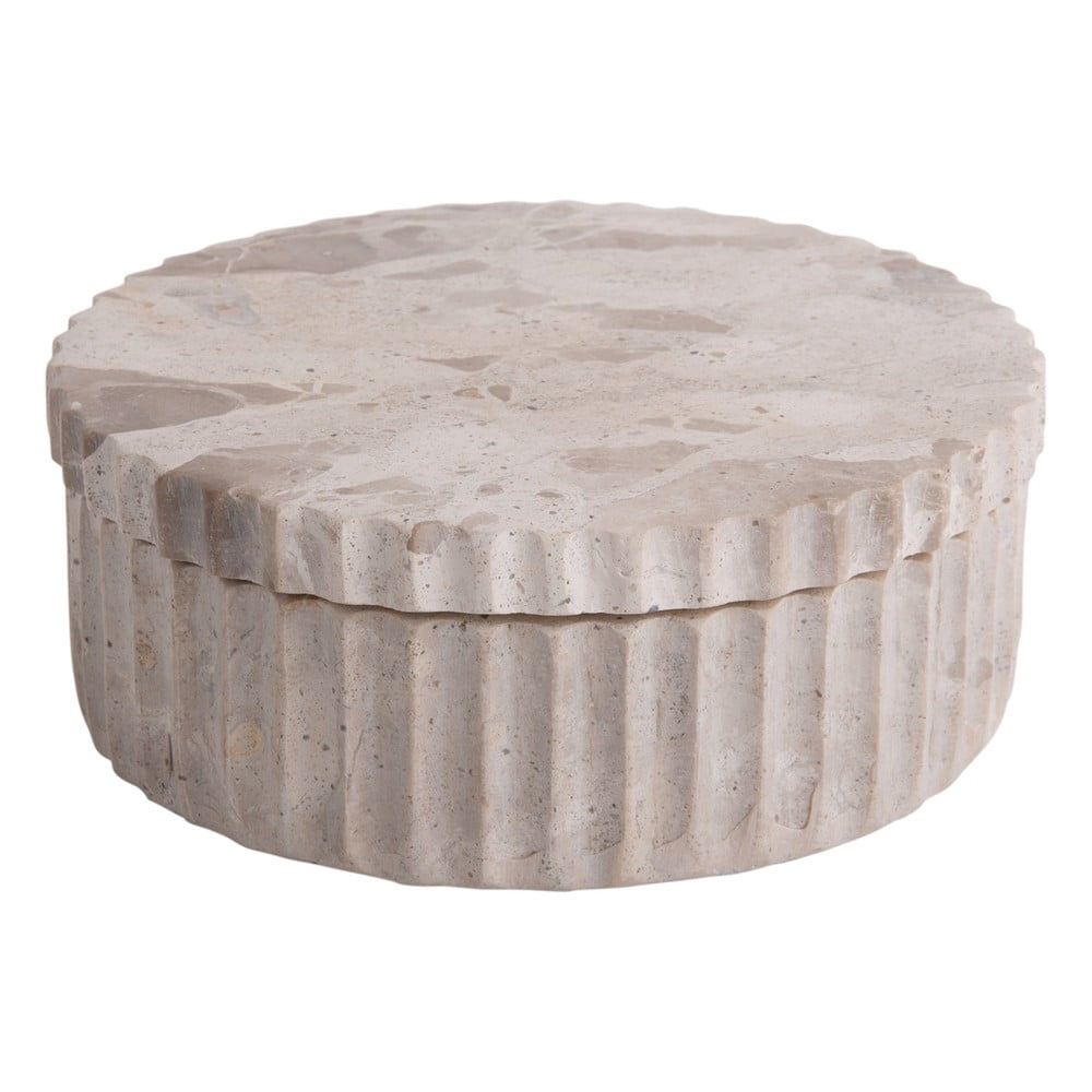 Cutie de depozitare maro deschis din piatră decorativă ø 15x6 cm Marble – PT LIVING