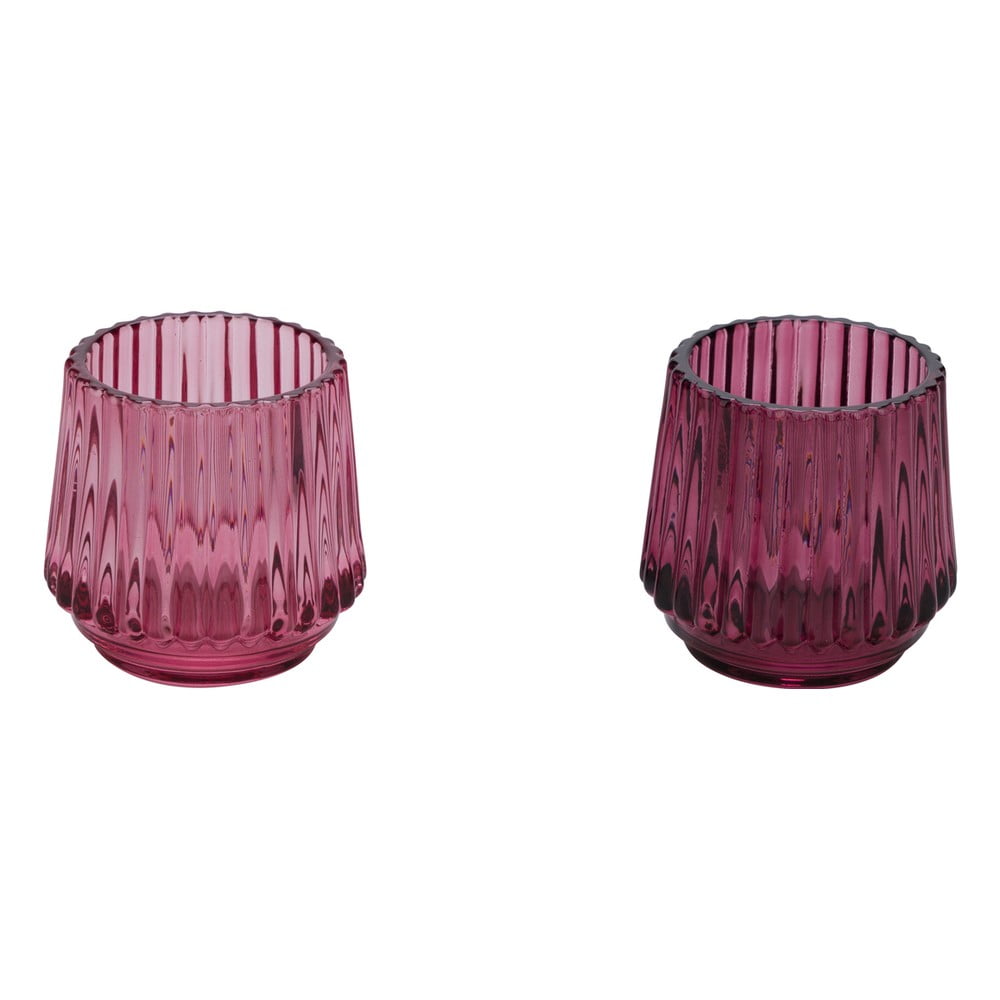 Set 2 sfeșnice din sticlă, Ego Dekor, ø 7 cm, roz bonami.ro imagine 2022