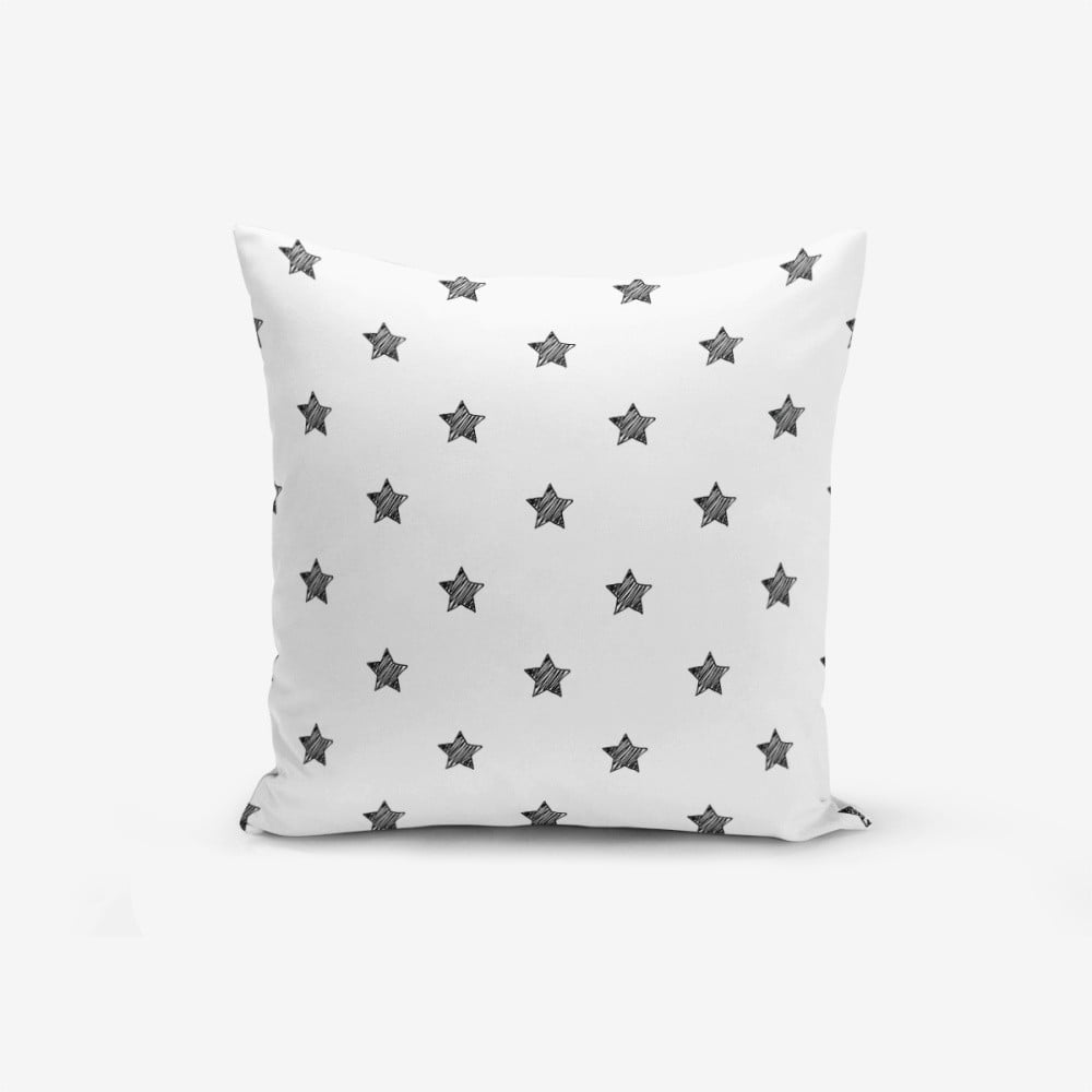 Față de pernă cu amestec din bumbac Minimalist Cushion Covers White Background Star, 45 x 45 cm, negru – alb bonami.ro imagine noua