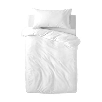 Lenjerie de pat din bumbac pentru copii happy friday basic, 100 x 120 cm, alb