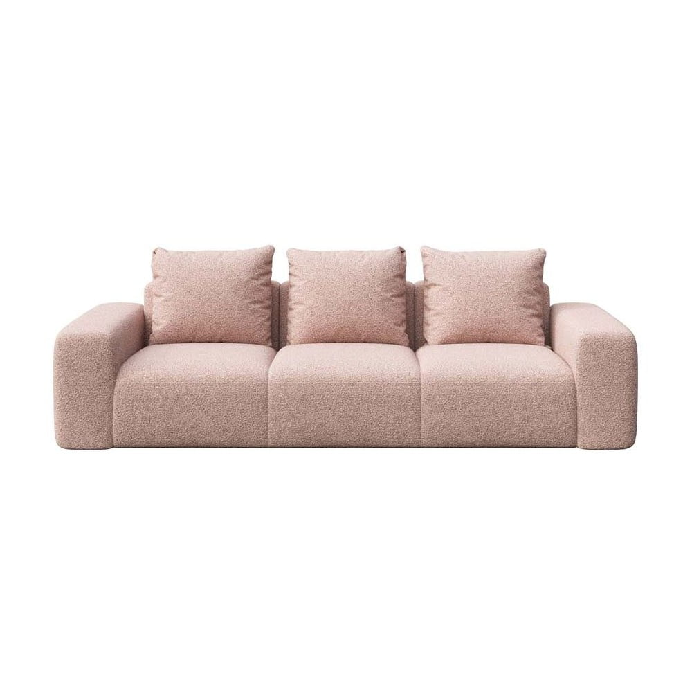Canapea roz cu tapițerie din țesătură bouclé 287 cm Monce – Rodier