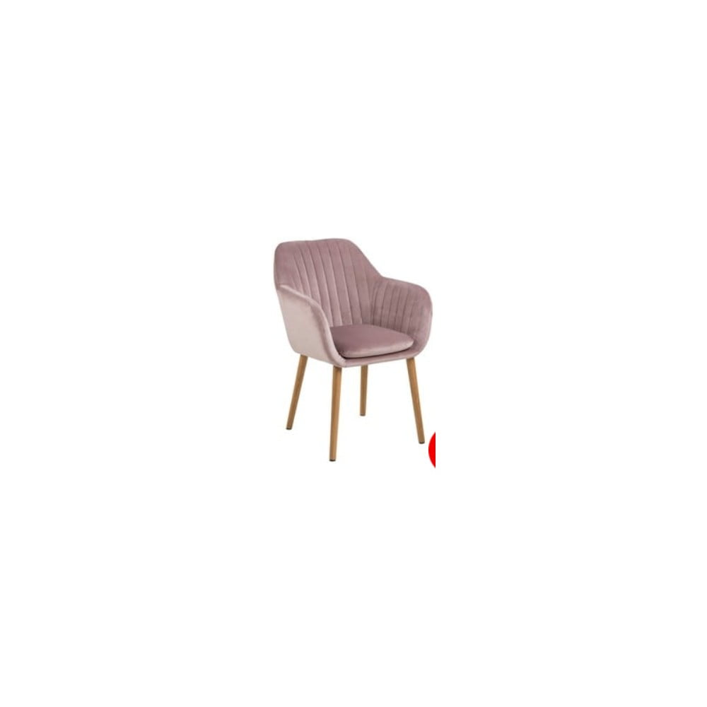 Scaun de dining cu bază din lemn loomi.design Emilia, roz Bonami Essentials