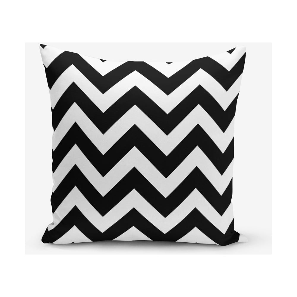 Față de pernă Minimalist Cushion Covers Stripes, 45 x 45 cm, alb – negru Alb imagine noua