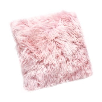 Pernă din blană de oaie Royal Dream Sheepskin, 45 x 45 cm, roz