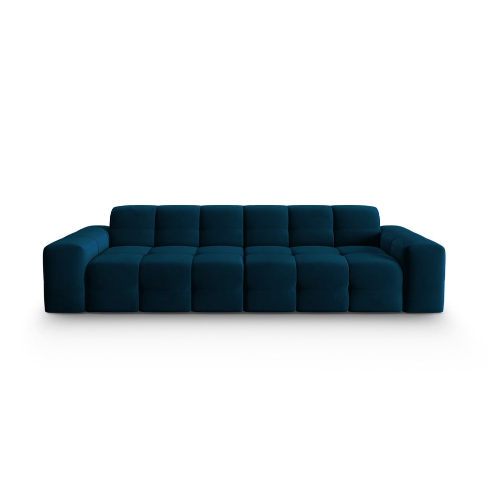 Canapea albastru-închis cu tapițerie din catifea 255 cm Kendal – Micadoni Home 255 imagine noua