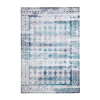 Covor floorita kilim ivory aqua, 120 x 180 cm, albastru deschis