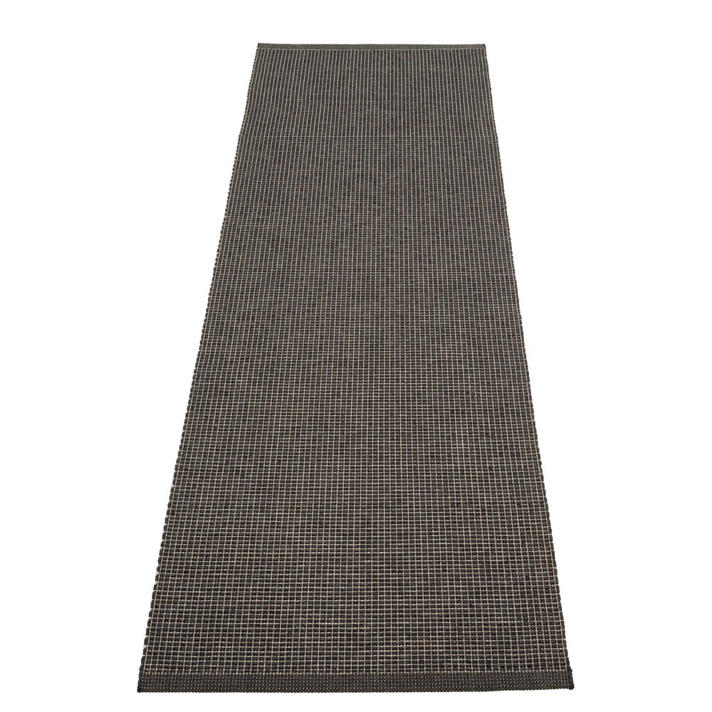 Covor tip traversă pentru interior și exterior gri antracit 70x240 cm Emm Black Linen – Pappelina