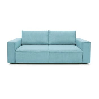 Canapea extensibilă cu velur bobochic paris nihad, 245 cm, albastru deschis