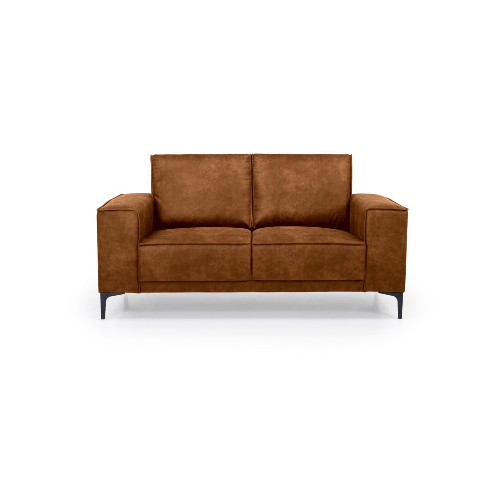 Canapea din imitație de piele Scandic Copenhagen, maro coniac, 164 cm bonami.ro imagine 2022