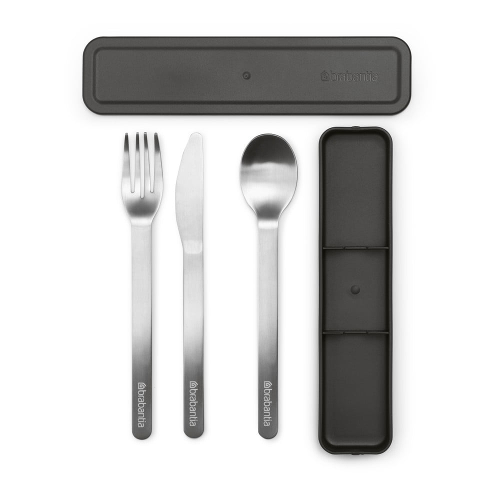 Set de tacâmuri de călătorie argintiu din oțel inoxidabil 3 buc. Make & Take – Brabantia