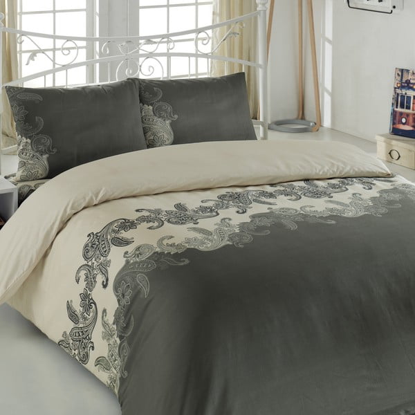 Lenjerie de pat cu cearșaf pentru pat dublu Mixscarlet, 200 x 220 cm