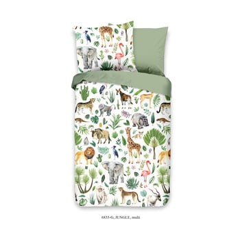 Lenjerie de pat din bumbac pentru copii good morning jungle, 120 x 150 cm