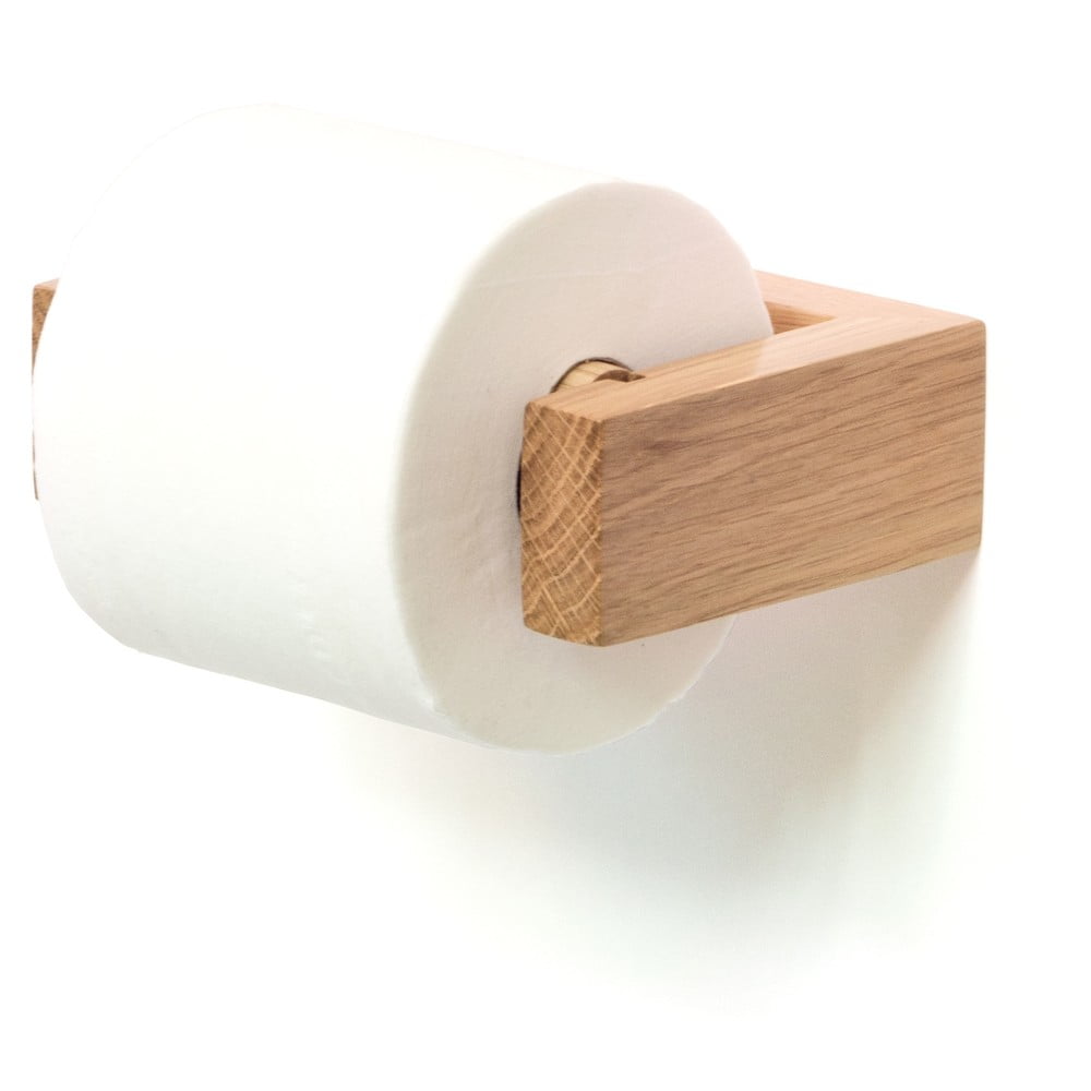 Suport de perete din lemn de stejar pentru hârtie igienică, Wireworks Mezza bonami.ro