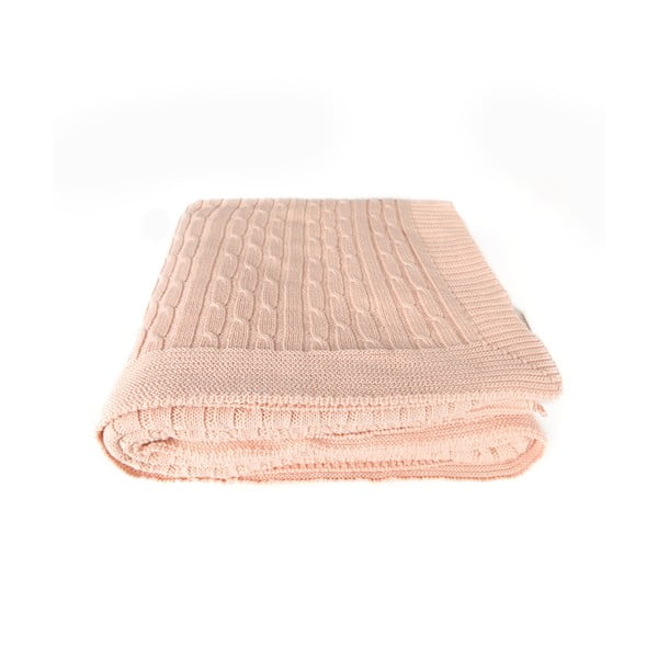 Pătură din bumbac Homemania Decor Colma, 130 x 170 cm, roz