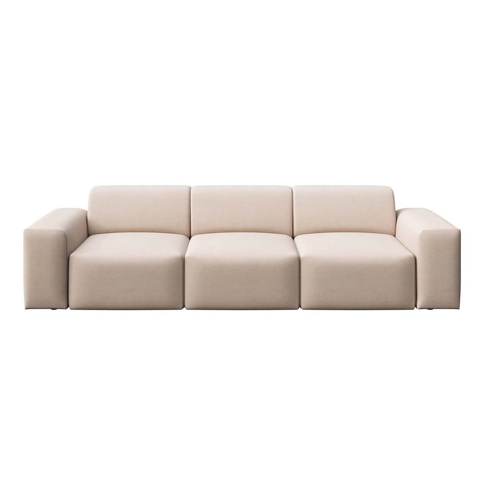 Canapea bej cu tapițerie din catifea 285 cm Villet – Rodier