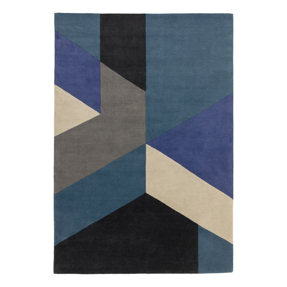 Covor Asiatic Carpets Big Geo, 200 x 290 cm, albastru-negru Asiatic Carpets
