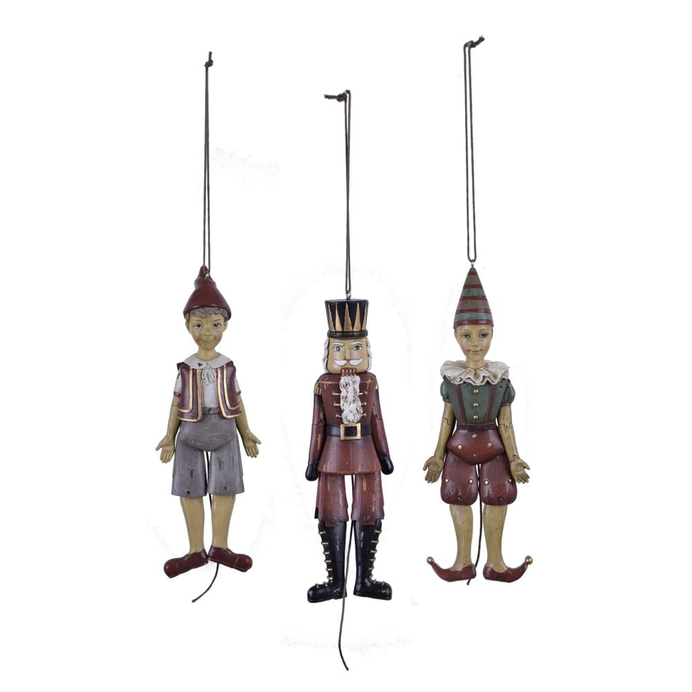 Set 3 decoratiuni de Craciun in forma de marionete Ego Dekor