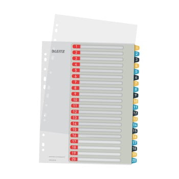 Set 5 registre numerice cu 20 etichete leitz, a4