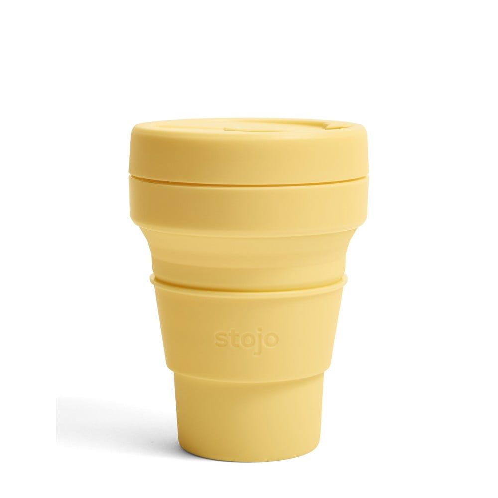 Cană termică pliabilă Stojo Pocket Cup Mimosa, 355 ml, galben