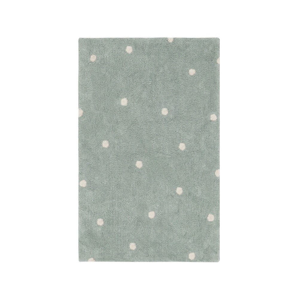 Covor pentru copii verde mentă lavabil/țesut manual din bumbac 100x150 cm Mini Dot Blue Sage – Lorena Canals