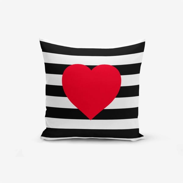 Față de pernă Minimalist Cushion Covers Navy Heart, 45 x 45 cm