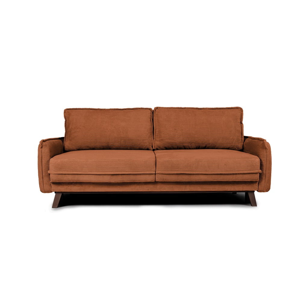 Canapea portocalie extensibilă cu tapițerie din catifea reiată 218 cm Tori – Bonami Selection 218 imagine noua