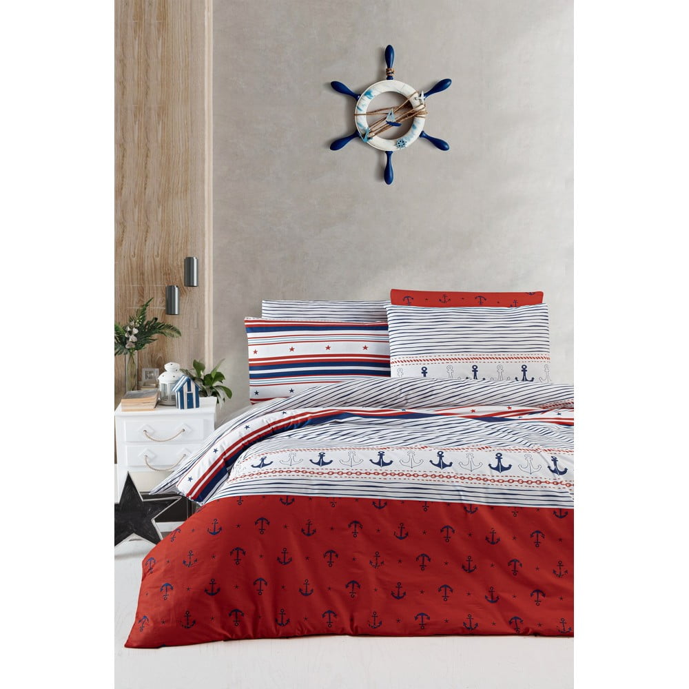 Lenjerie de pat din bumbac pentru pat de o persoană 140×200 cm Anchore – Mijolnir 140x200 imagine noua