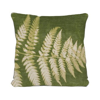 Pernă linen couture leaves, 45 x 45 cm, verde, model frunze