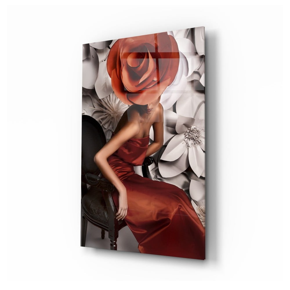 Tablou din sticlă Insigne Flower Woman, 72 x 46 cm bonami.ro imagine 2022