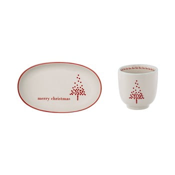 Set cană și farfurie din gresie ceramică bloomingville lucia