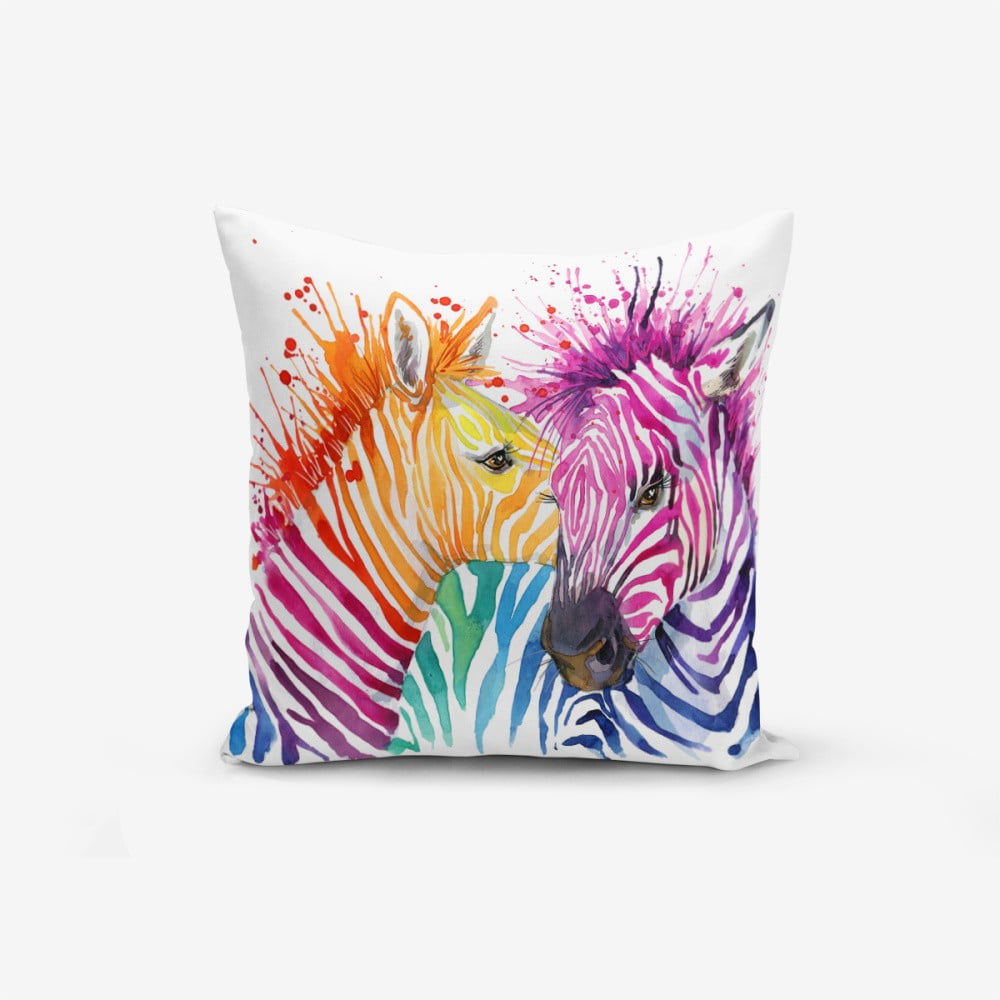 Față de pernă din amestec de bumbac Minimalist Cushion Covers Colorful Zebras , 45 x 45 cm bonami.ro imagine noua